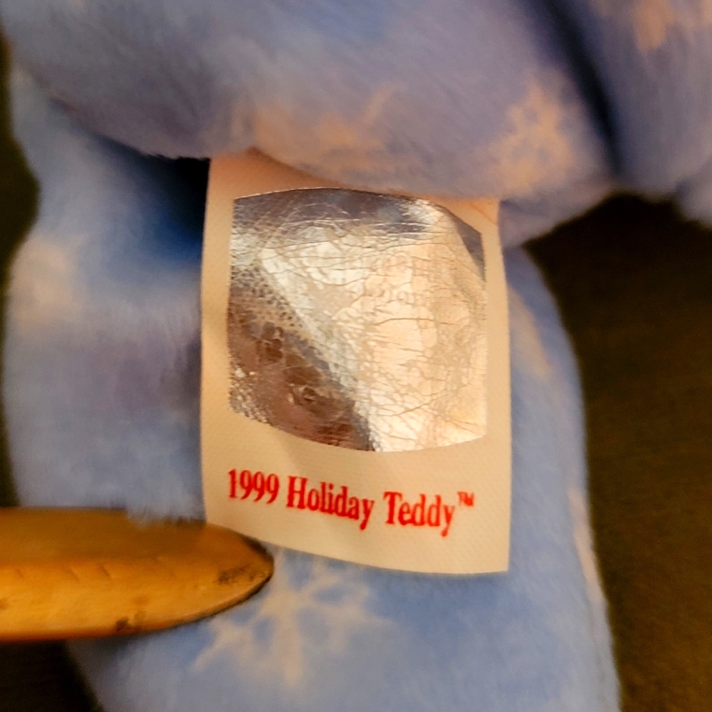 Ty Beanie Baby 1999 Holiday Teddy Bear - Blue & White Size 9" *Missing Ty Tag * - Picture 3 of 6